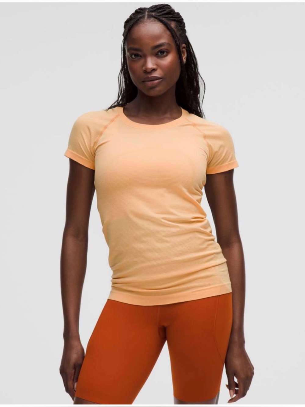 Lululemon Women’s Sz 8 Orange Swiftly Tech 2.0 Tee Shirt Stretch
